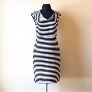 Navy and White stripe Ann Taylor Sheath Dress Sz 2